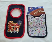 Adelaide Crows AFL AF9166 S20 Infant Babies 2 Pack Printed Bib Set New