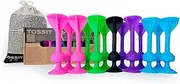 TOSSIT Game Suction Cup Darts, Toss Game Perfect Family and Party, Silicone Throwing Game for Backyard, Indoor and Outdoor Fun, Family Pack, Pink Light Blue Purple Green