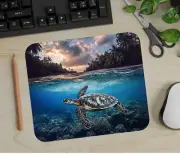 Turtle Tropical Ocean Scene Art Computer Mouse Pad Gift Tropical Fish