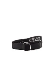 MEDIUM DOUBLE RING BELT in Jacquard Textile and Calfskin One size Black