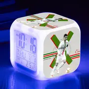 Sztxj Football World Cup - Ronaldo Digital Alarm ClockA, Colorful Lights Alarm Clock Square Clock Available Suitable USB Charging, Best Gift for Bo...