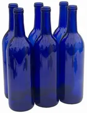 North Mountain Supply 750ml Glass Bordeaux Wine Bottle Flat-Bottomed Cork Fin...
