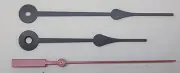 Spade Style Clock Hands Set Quartz Battery Clock 11" to 12" DIal NEW Red Sweep