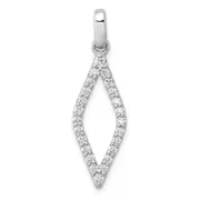 14k White Gold 1/10ct. Real Diamond Fancy Pendant