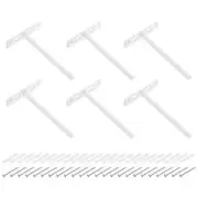 6Set Floating Shelf Brackets, 6" 4 Holes Iron Hidden Shelf Supports, White