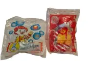 2 McDonalds Happy Meal Toys TY BEANIE RONALD AIRPLANE SEALED PACKAGES