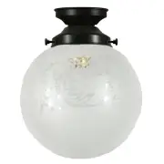 Sheffield 6&quot; Shade w 3 1/4&quot; Black Batten Fix Light