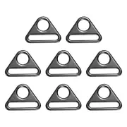 8 Pcs 1 3/4 Inch Triangle Buckles Adjuster Triangle D Rings Strap, Dark Silver