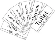 WEKADRIN 6Pcs Bathroom Toilet Door Sign Stickers Self Adhesive Restroom Decals for Home Decorative Stickers for Easy Installation and Visibility