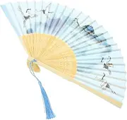 Ciieeo Handmade Bamboo Hand Fan Vintage Handheld Fan for Wedding Decor Retro Hand Fan Portable