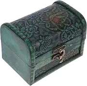 LIFKICH Wooden Box Small Vintage Jewelry Storage Chest Retro Treasure Box Decorative for Home for Nightstand