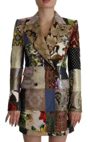 Dolce & Gabbana Elegant Multicolor Patchwork Blazer Women's Jacket Authentic