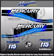 MERCURY - 115 hp - SALTWATER - DECAL SET - OUTBOARD DECALS