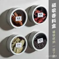 在飛比找蝦皮購物優惠-A9M2 onlycook傢用磁吸壁掛調味罐廚房香料透明收納