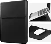 [HoYiXi] 13 Inch Laptop Sleeve Case Leather Bag Compatible with MacBook Air 13 M1 M2 2022-2018/MacBook Pro 13 M2 2022-2016/Surface Pro 8 2021/Surface Go 3 13-13.6'' Dell Lenovo HP ASUS Acer PC, Black