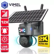 4g Security Camera with Solar Panel 24/7 Construction Site 12X Zoom Alarm 2K