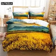 a2329 Bed Sheets Ear of rice Bedding Sets Digital Printing Custom Quilt Duvet Cover Set Home Quilt Pillowcase3-Piece Bedding Set (1 Duvet Cover + 2