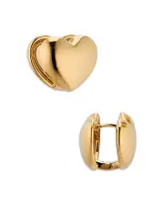 Nadri Sunlight Heart Huggie Hoop Earrings in 18K Gold Plated