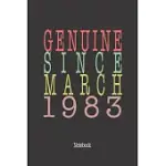 GENUINE SINCE MARCH 1983: NOTEBOOK