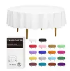 D&Z Plastic Tablecloth Disposable, 12 Pack White Table Cloth Individually Wra...