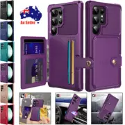 For Samsung S25 S24 S23 S22 S21 FE Ultra Plus S10 S9 Wallet Card Slot Case Cover