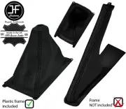 BLACK STICH LEATHER GEAR BOOT WITH FRAME + HANDBRAKE BOOT FOR HONDA CIVIC 88-95 (for: Honda)