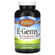 2 X Carlson, E-Gems Elite, Vitamin E with Tocopherols & Tocotrienols, 268 mg (40