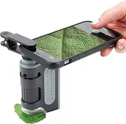 Carson MicroBrite Pro 60x-120x LED Lighted Pocket Microscope with Aspheric Lens System and Smartphone Digiscoping Clip (MM-350)