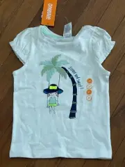 New Gymboree White Sunny and Sweet Girl Swinging Palm Tree Top Shirt Size 2 2T