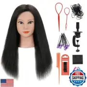 Armmu 100% Real Human Hair Mannequin Head with Stand, Hairdressers' Practice