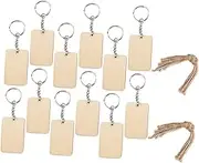 TEMPNAP 60Pcs Blank Wooden Keychain Pendants for DIY Craft Key Ring Pendants for Custom Designs and Creative Projects for Craft Lovers