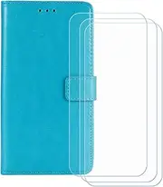 LCEHTOGYE Cover for Lebest L20 2109 + 3 Slice HD Tempered Glass,Shell BracketBumper Protective Back Case - Anti-Scratch Screen Protector for Lebest L20 2109 - HZFM -TBlue