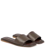 [Brunello Cucinelli] Brunello Cucinelli Embellished leather slides AU 7 brown