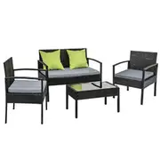 [Unbranded] Gardeon Outdoor Sofa Set Wicker Lounge Setting Tab