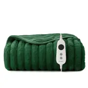 Dreamaker Chunky Embossed Fleece Electric Heated Throw Blanket [130x160cm] (Emerald Green)