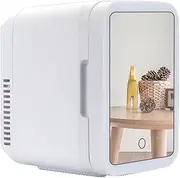 Mini Skincare Refrigerator, Makeup Refrigerator for Skin Care 4L/6 Jug, 220V Small Cosmetic Beauty Fridge Fridge with Mirror, Cooler and Warmer