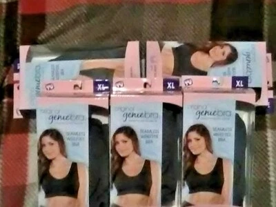 NEW ORIGINAL GENIE BRA SIZE XL LOT OF 5 bras 3 astral 2 grey WIREFREE BRAS