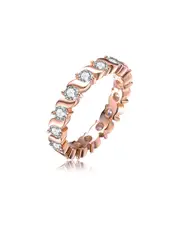 Genevive 18K Rose Gold Vermeil CZ Eternity Ring