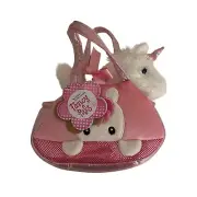 Aurora Fancy Pals Unicorn Plush and Pet Carrier White Pink NWT 7"