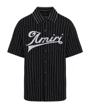 pinstriped shirt M BLACK
