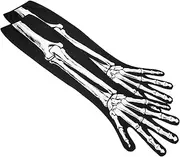 [PRETYZOOM] Long Sleeve Skeleton Glove 3 Pairs Ghost Gloves Long Arm Skeleton Gloves Skeleton Gloves for Cosplay Skeleton Hand Gloves Stretch Knitted Clothes for Men Halloween Long Gloves Man Arm Sleeve