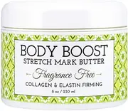 Body Boost Fragrance Free Stretch Mark Butter, 240ml, Pregnancy and Nursing Safe Skin Care