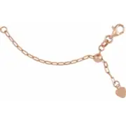 3" 14k 1.65mm ADJUSTABLE Paperclip Rose Gold Lobster Necklace Chain Extender