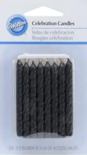 WILTON CELEBRATION CANDLES - BLACK 24 CANDLES