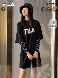 在飛比找Yahoo!奇摩拍賣優惠-【M's】FILA 春夏新款 休閒寬鬆連身裙 黑色 白色 綠