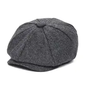 Boys Vintage Newsboy Cap Tweed Flat Beret Cabbie Hat for Kids 12 Months Black