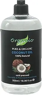 100% Pure Organic Fractionated Coconut Oil 100ml, 200ml to 20L - Coconut Scented (Without Pump, 500ml)
