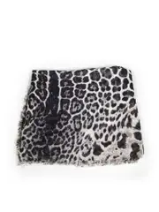 Grey Leopard Print Scarf