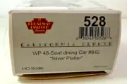 BROADWAY LIMITED #528 HO WP CALIFORNIA ZEPHYR Dining Car SILVER Platter 842