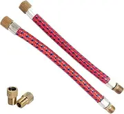 Juscycling Air Pump Inflator Extension Hose for Road Bike Bicycle MTB Schrader Valve High Pressure 16.5CM 2 pcs/Set